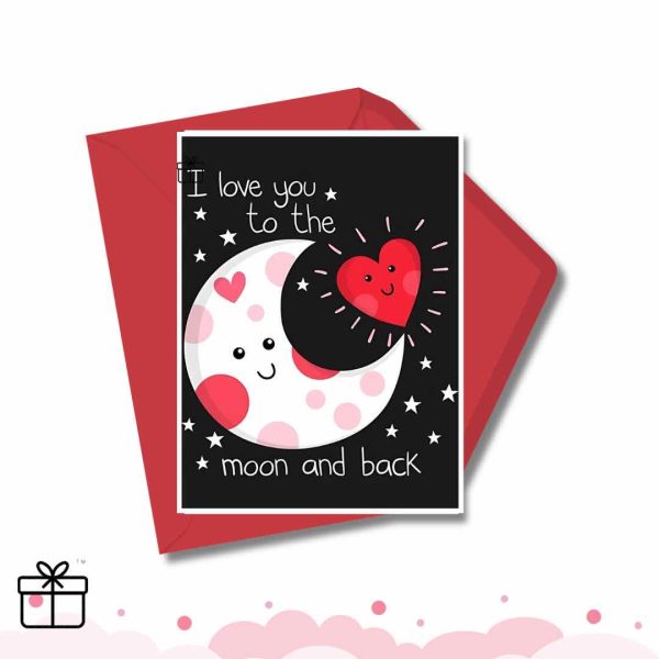 To The Moon And Back Personalized Valentine’s Lovers Greeting Card