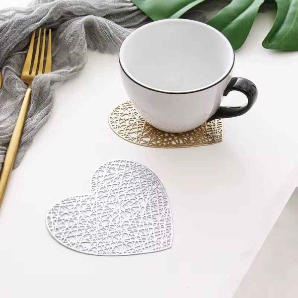 Red Hollow PVC Anti-Slip Heat Resistant Cup Coasters - Image 4