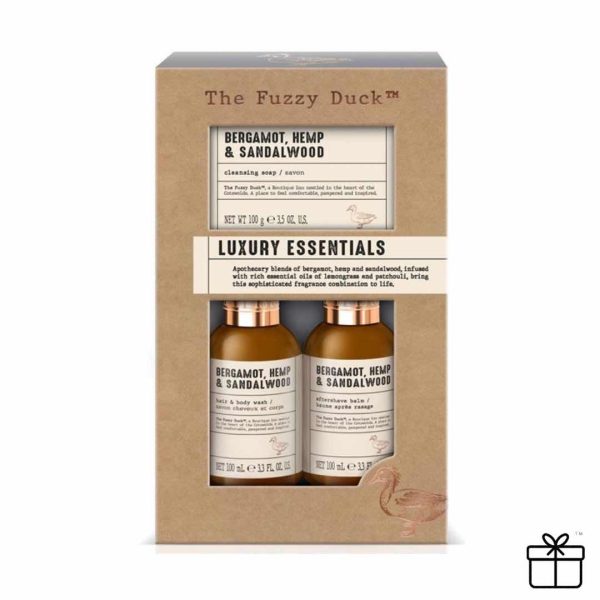 The Fuzzy Duck Bergamot, Hemp & Sandalwood Men's Luxury Essentials Gift Set