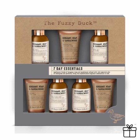 The Fuzzy Duck Bergamot, Hemp & Sandalwood Men's 7 Day Essentials Gift Set