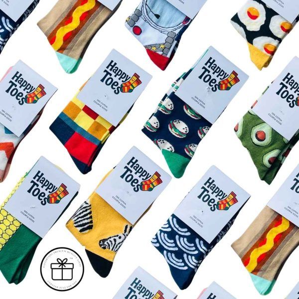 Happy Toes Colorful Cotton Men’s Fun-Themed Socks