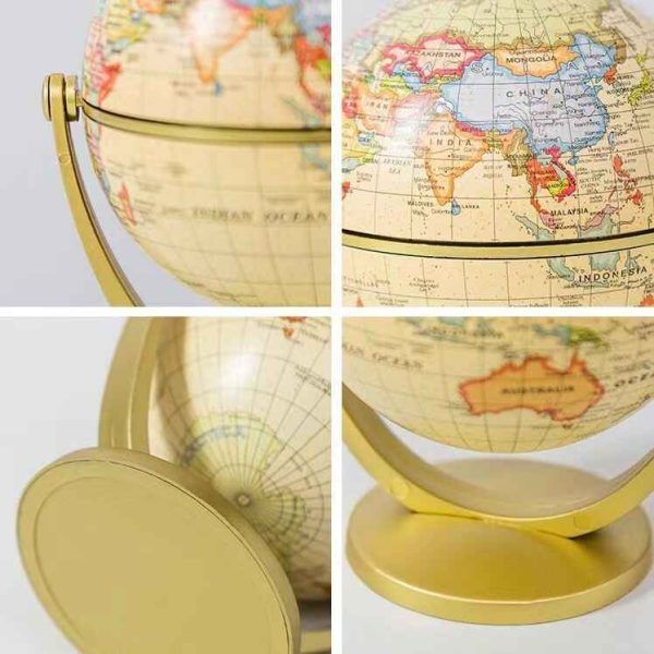 World’s Greatest Dad” 360° Rotating Gold Globe Desk Decor - Image 3