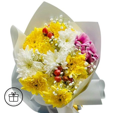 Fresh Burst Of Colors Chrysanthemum Flower Bouquet