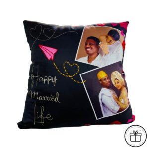18” HD Personalized Couple Photo Collage Throw Pillow