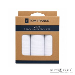 3 Pack Classic Cotton Handkerchiefs for Men