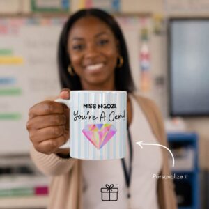 Personalized “You’re A Gem” Teacher Appreciation Mug – Custom Name Coffee Mug