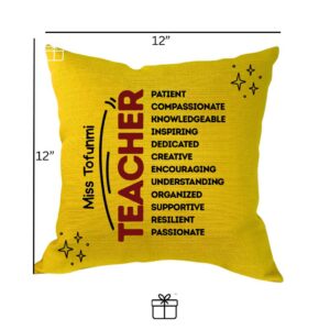 Personalized Teacher Appreciation Throw Pillow