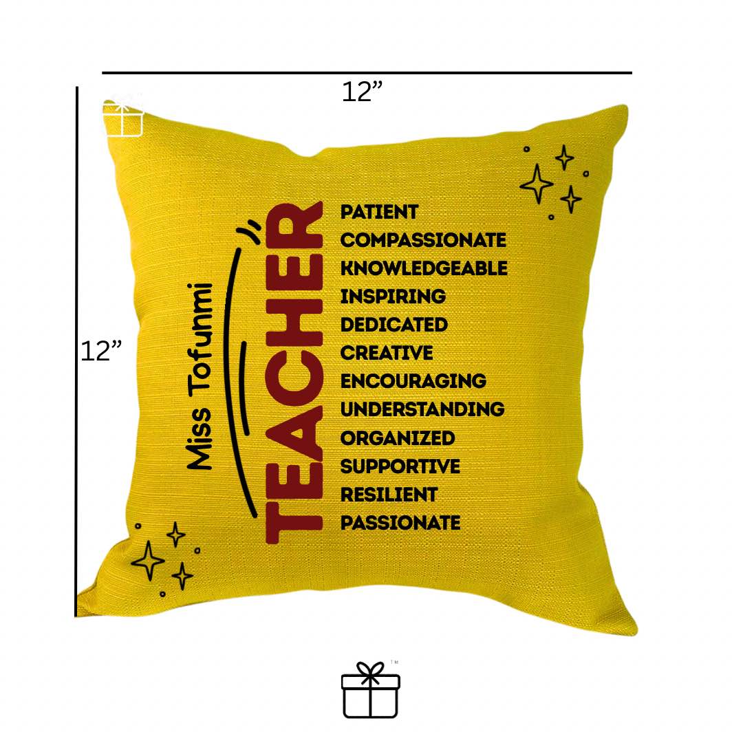 Personalized Teacher Appreciation Throw Pillow